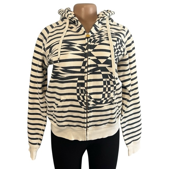 TNA Aritzia Navy Blue and White Striped Jacket - Picture 1 of 8